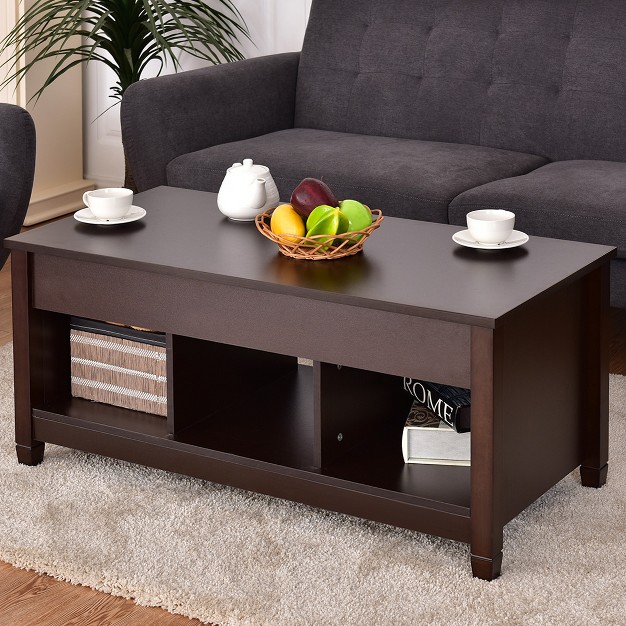 Tangkula Multifunctional Modern Lift Top Coffee Table Desk Dining Furniture For Home Living Room Decor