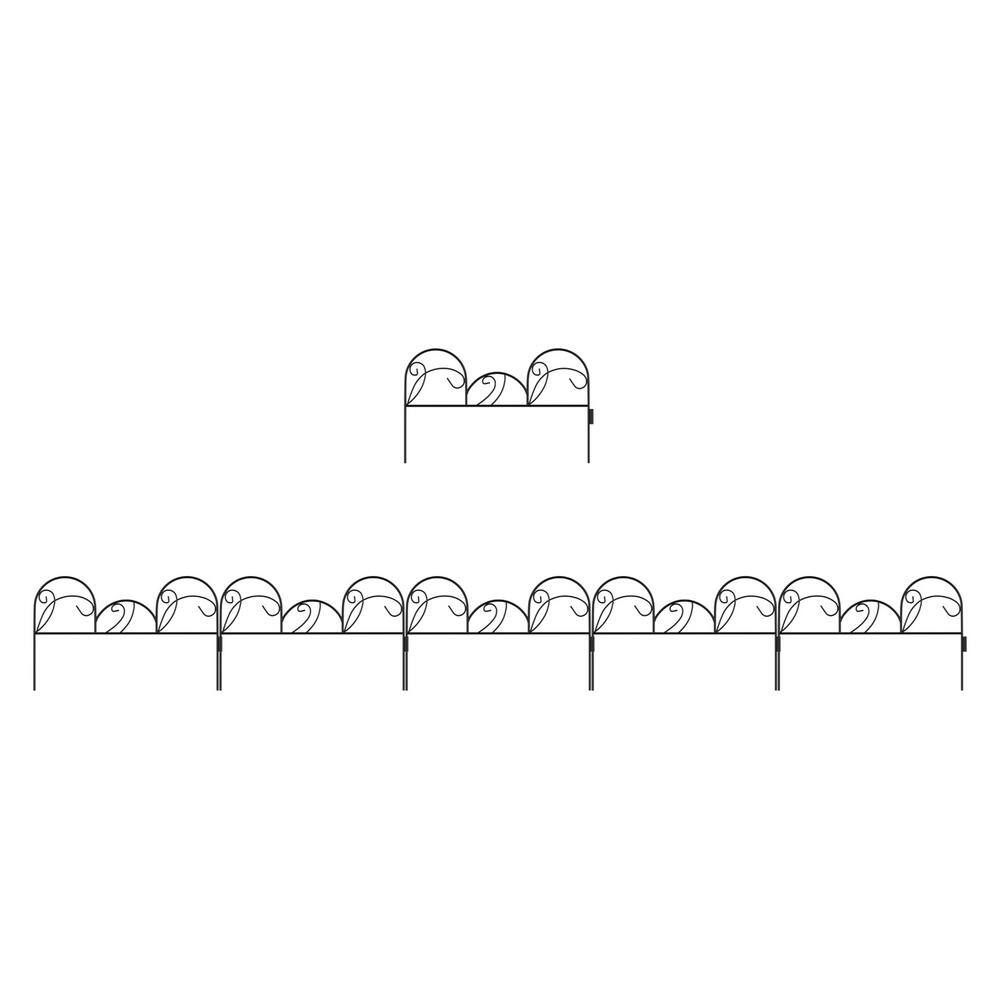 Pure Garden 11 in. Metal Decorative Mimosa Garden Fencing (Set of 5) HW155060