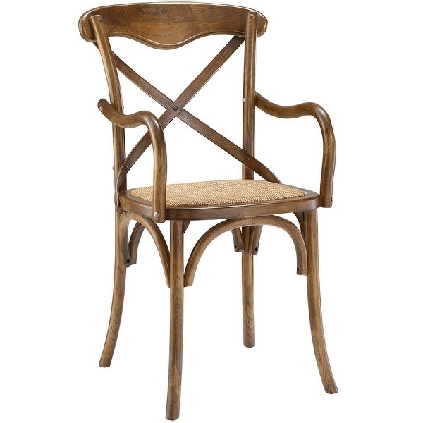 Winston Country Style Cross Back Walnut Dining Arm Chair