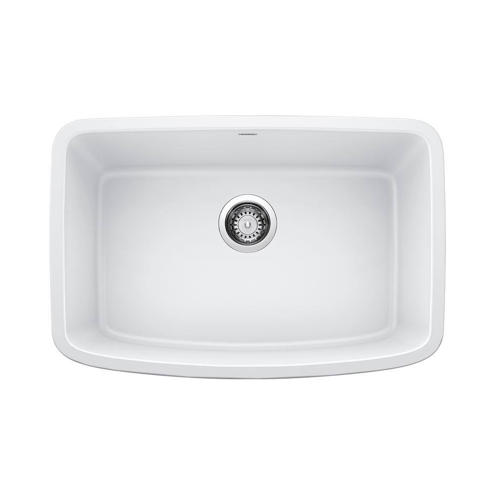 Blanco Valea Undermount Granite 27 in. x 18 in. Single Bowl Kitchen Sink in White 442551