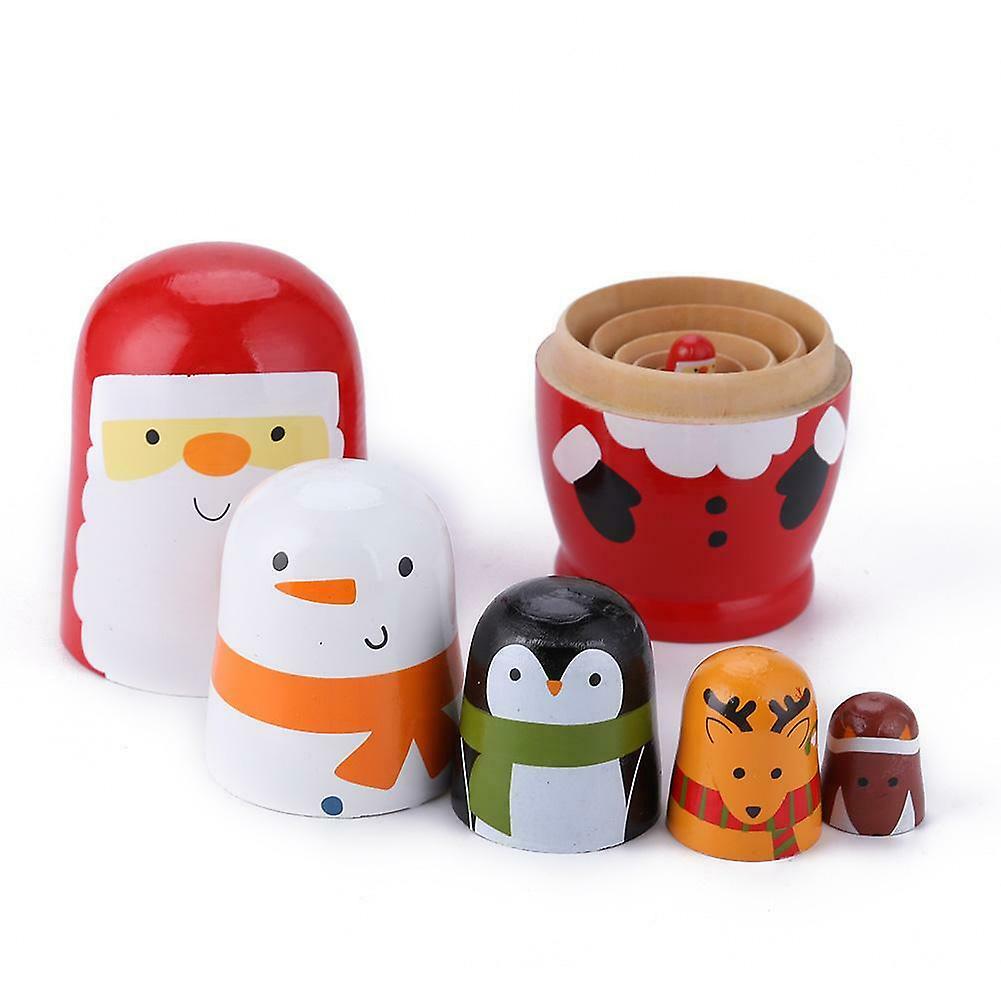 Xmas Santa Claus Wooden Nesting Dolls