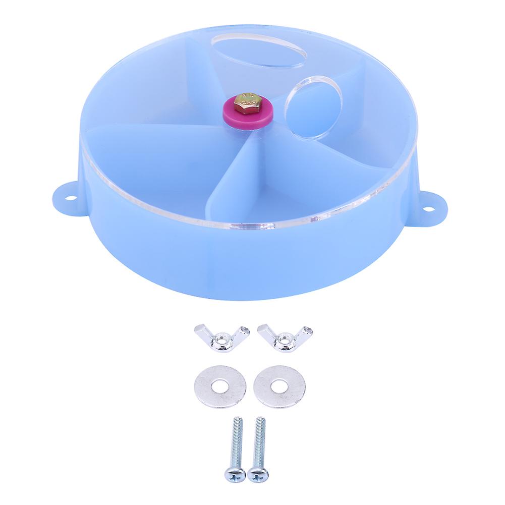 Bird Pet Foraging Feeder Parrot Food Wheel Feeding Storage Box Toy Blue