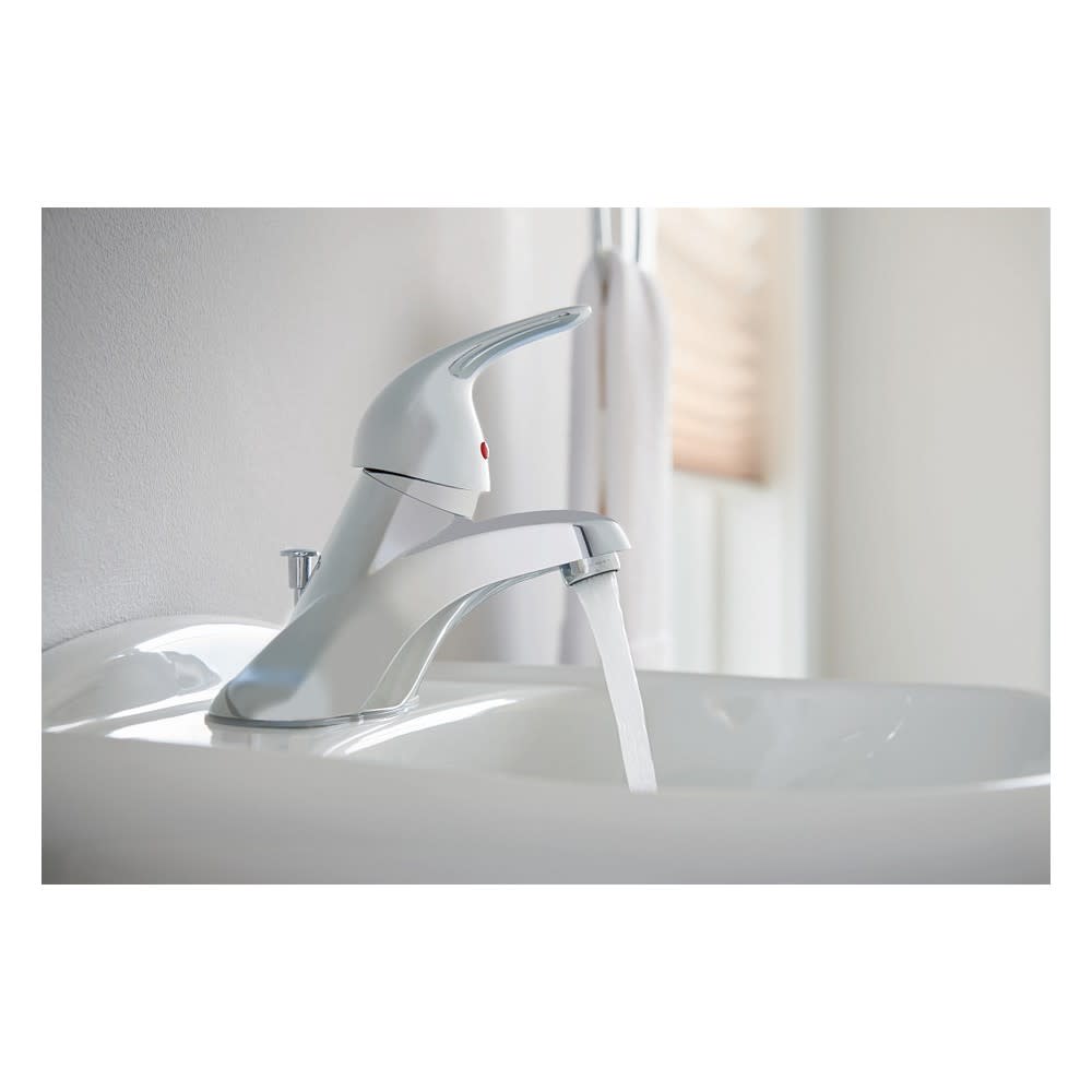 Moen Adler Bathroom Lavatory Faucet Chrome 1 Handle Low Arc ;