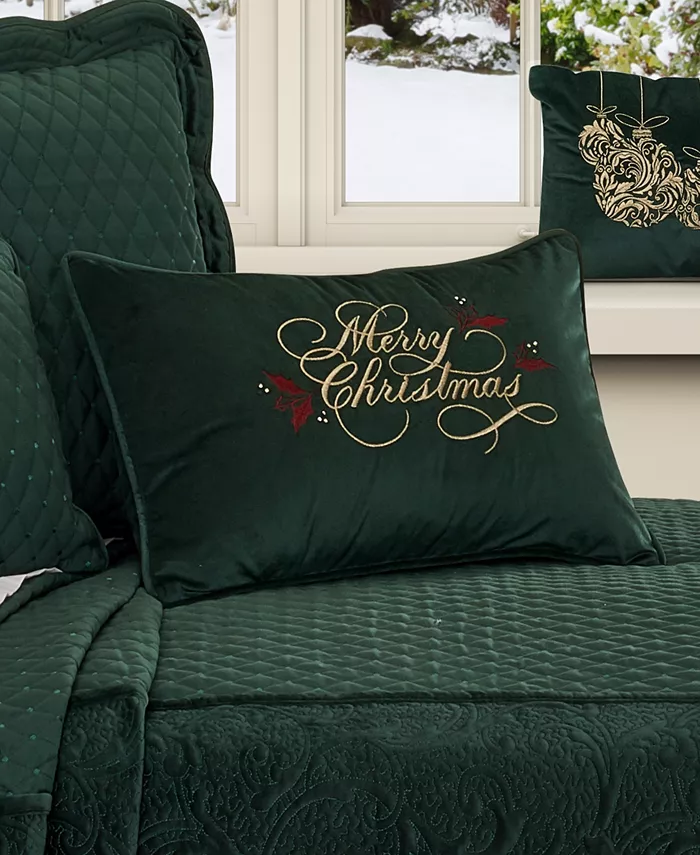 J Queen New York Merry Christmas Berries Boudoir Pillow， 15