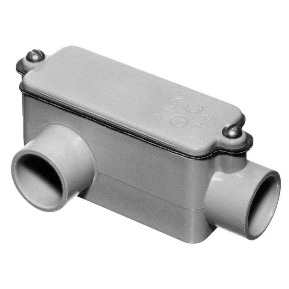 Carlon 34 in. Sch. 40 and 80 PVC Type-LR Conduit Body E985E-CTN