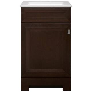 Home Decorators Collection Sedgewood 18.5 in. W Configurable Bath Vanity in Cognac with Solid Surface Top in Arctic with White Sink PPLNKDCG18