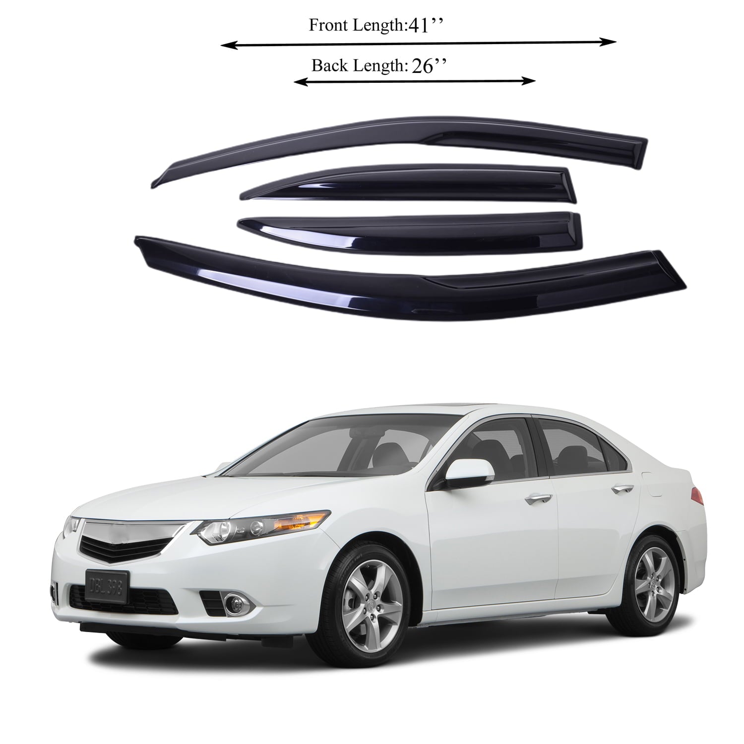 Fits for Acura TSX 0412 Acrylic Side Window Visor Sun Rain Deflector Guard