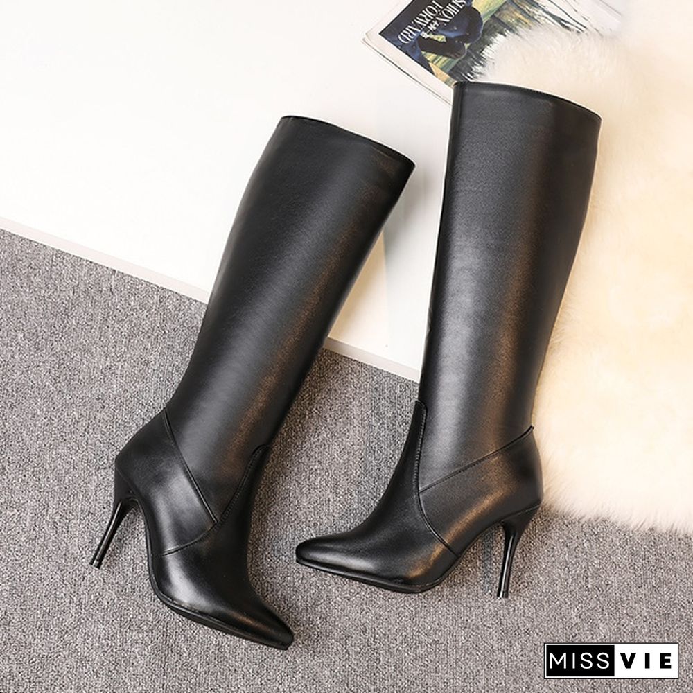 Longking Fashion Women Boots Spring Winter Over The Knee Heels Quality Suede Long Comfort Square Botines Mujer Thigh High Boots