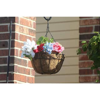 Ashman Online 12 in. Round Metal Hanging Planter Baskets with Coco Coir Liner (4-Pack) PlantHangBasket12Inch4Pk