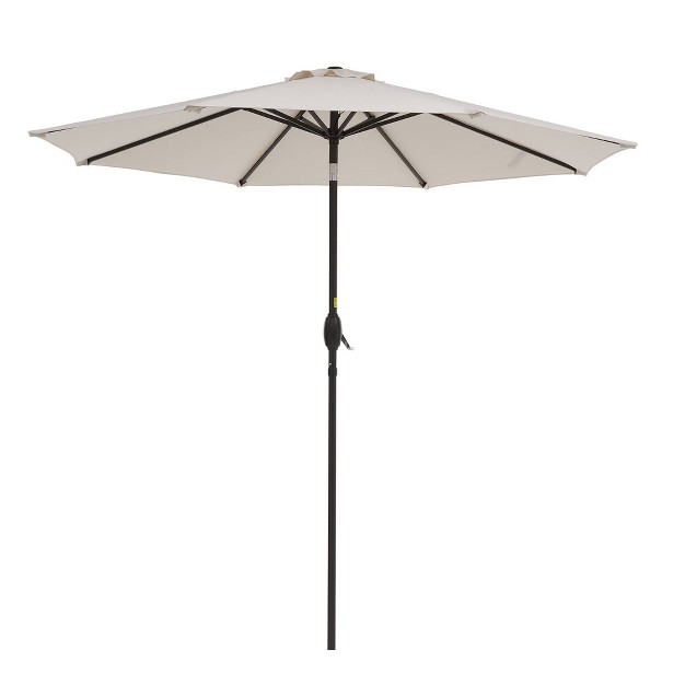 9 x27 X 9 x27 Uv Protected Patio Umbrella With Crank And Push Button Tilt Beige Wellfor