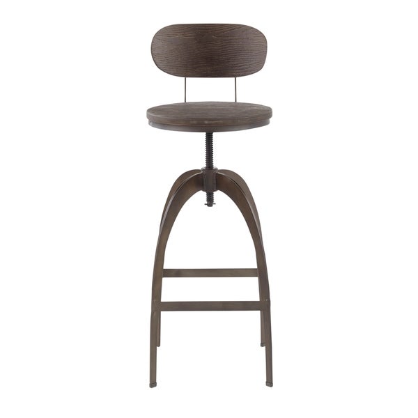 Carbon Loft Goddard Industrial Metal and Wood Mid-back Bar Stool