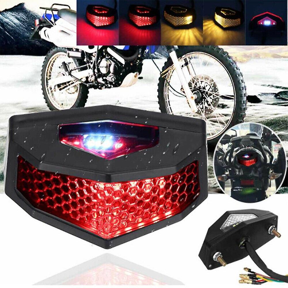 12v Universal Motorcycle Led Rear Fender Brake Stop Tail Light Motor Bike Turn Signal Lamp Retro Motocross License Plate Light