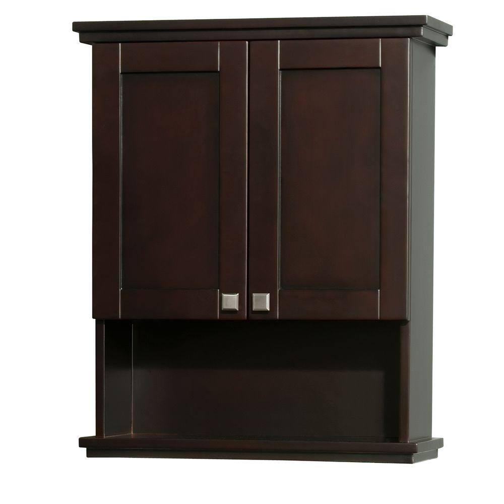 Wyndham Collection Acclaim 25 in W x 30 in H x 918 in D Bathroom Storage Wall Cabinet in Espresso