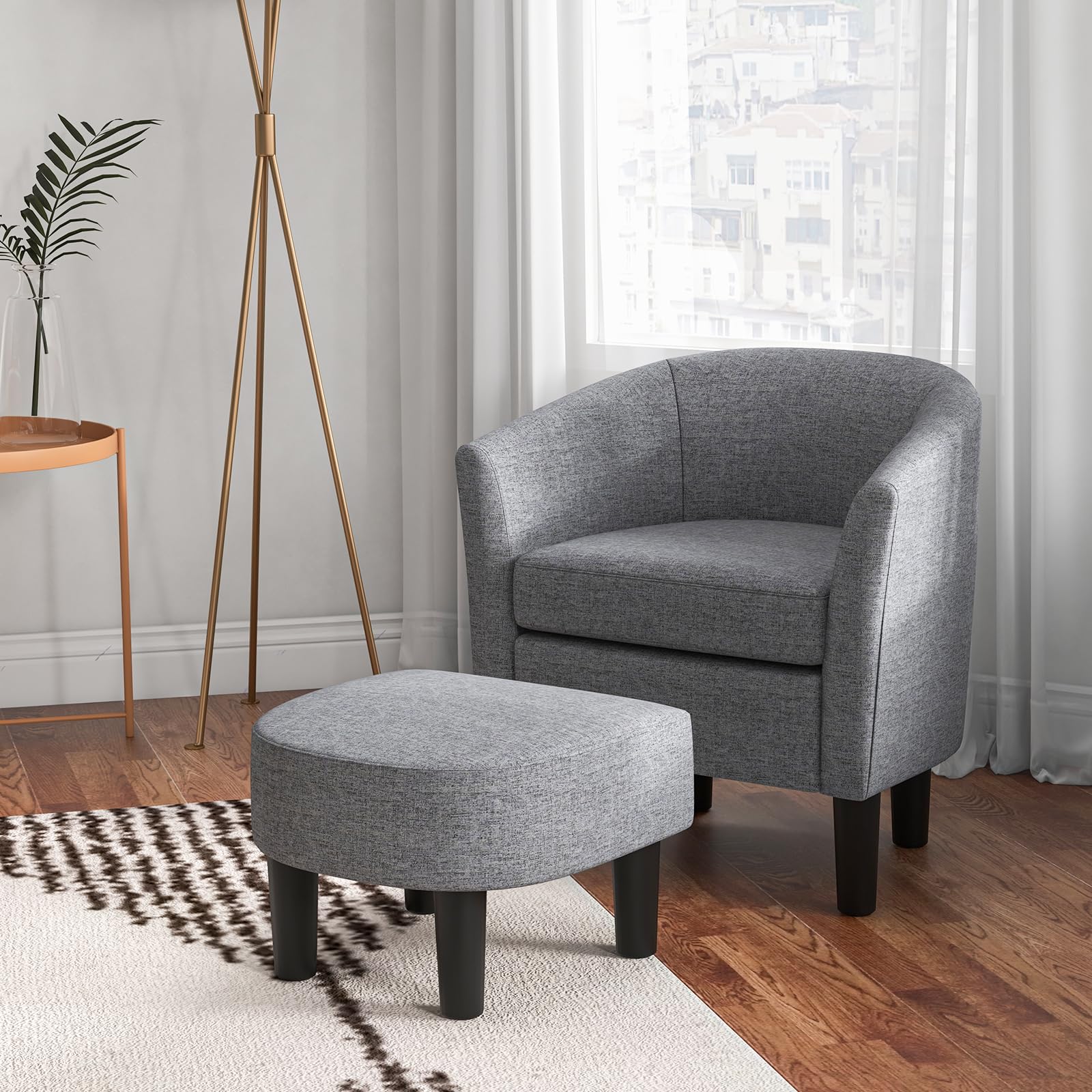 Giantex Modern Accent Chair with Ottoman