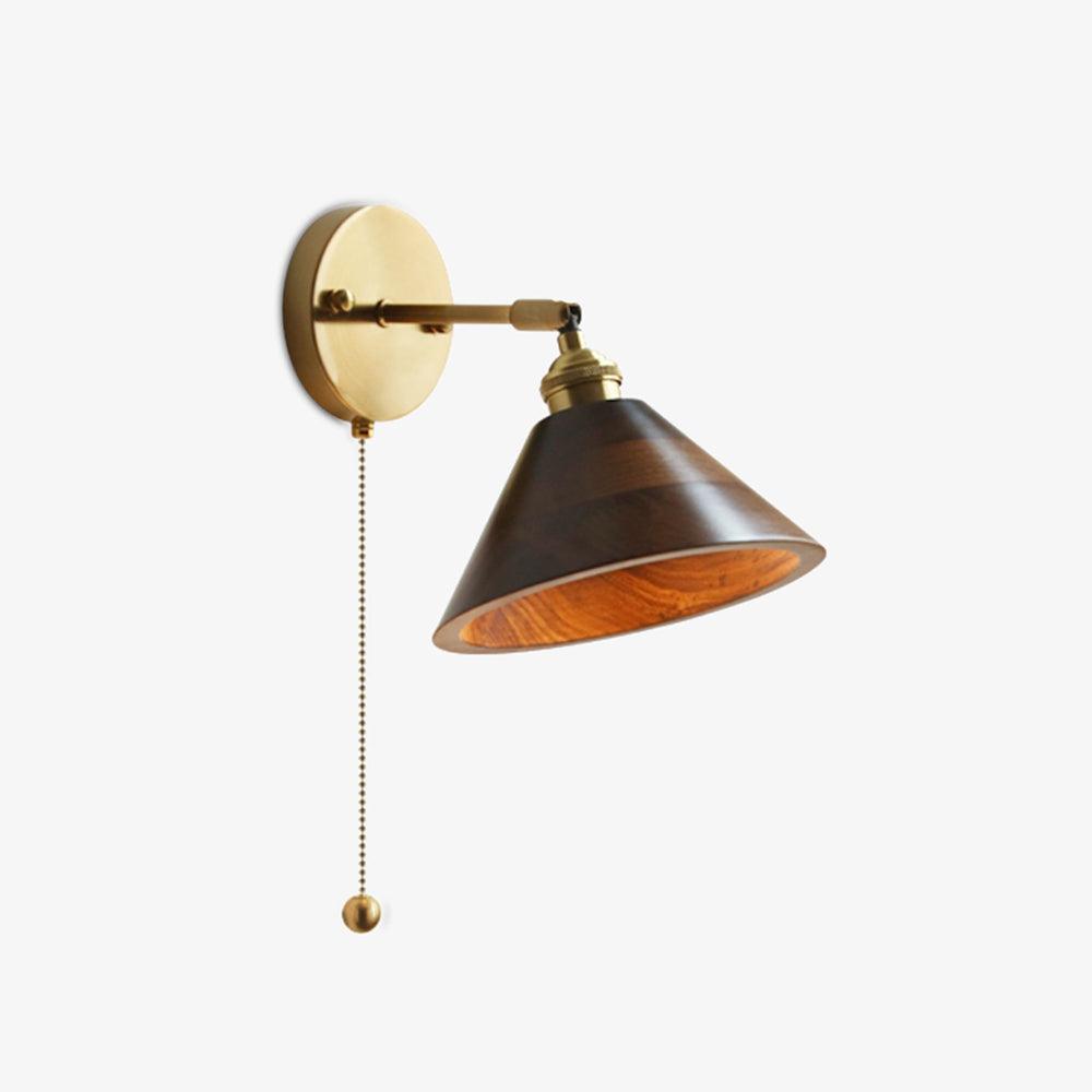 Vintage Wood Plug-in Wall Lamp