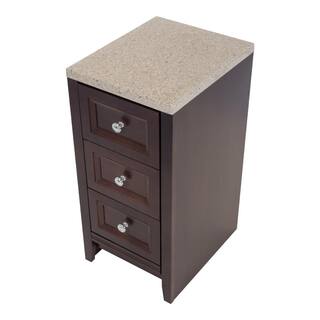 Glacier Bay Delridge 14 in. W x 30 in. H Bathroom Vanity in Chocolate with Solid Surface Vanity Top in Caramel MLT14P2-CH