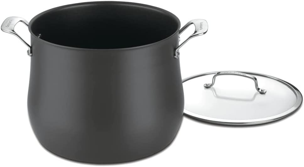 Cuisinart 6466-26 Hard Anodized 12-Quart Contour-Stainless-Steel-Cookware， Stockpot w/Cover