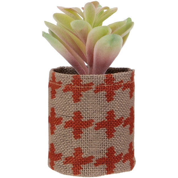 Artificial Pastel Succulent In Burlap Bag