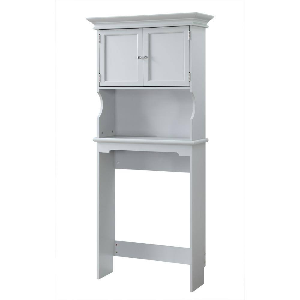 Home Decorators Collection Hampton Harbor 30 in. W x 66.5 in. H x 10.5 in. D Gray Over-the-Toilet Storage BF-21015-DG