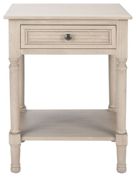 Nathan One Drawer Accent Table Greige   French Country   Side Tables And End Tables   by AED Luxury Home Decor  Houzz