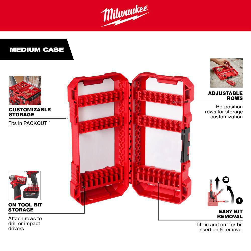 MW SHOCKWAVE Impact Duty Alloy Steel Screw Driver Bit Set with PACKOUT Accessory Case (55-Piece) 48-32-4096