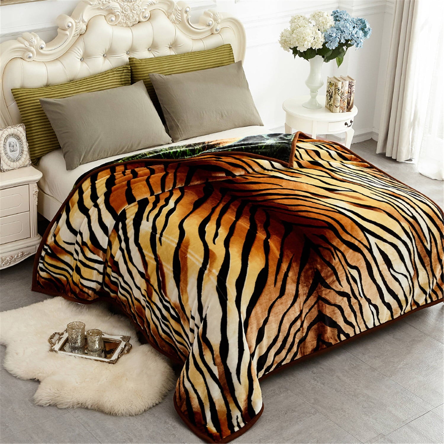 JML King Mink Plush Fleece Bed Blanket For Winter， 520GSM Silky Soft Warm Blanket，83