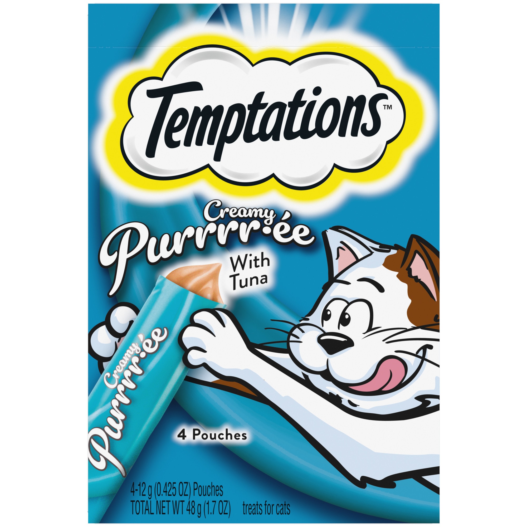 Temptations Creamy Purrrr-ee with Tuna Cat Treats， 1.7 oz.