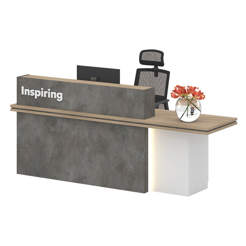 JARIN  Reception Desk 2.4M Right Panel - Carbon Grey & White Colour