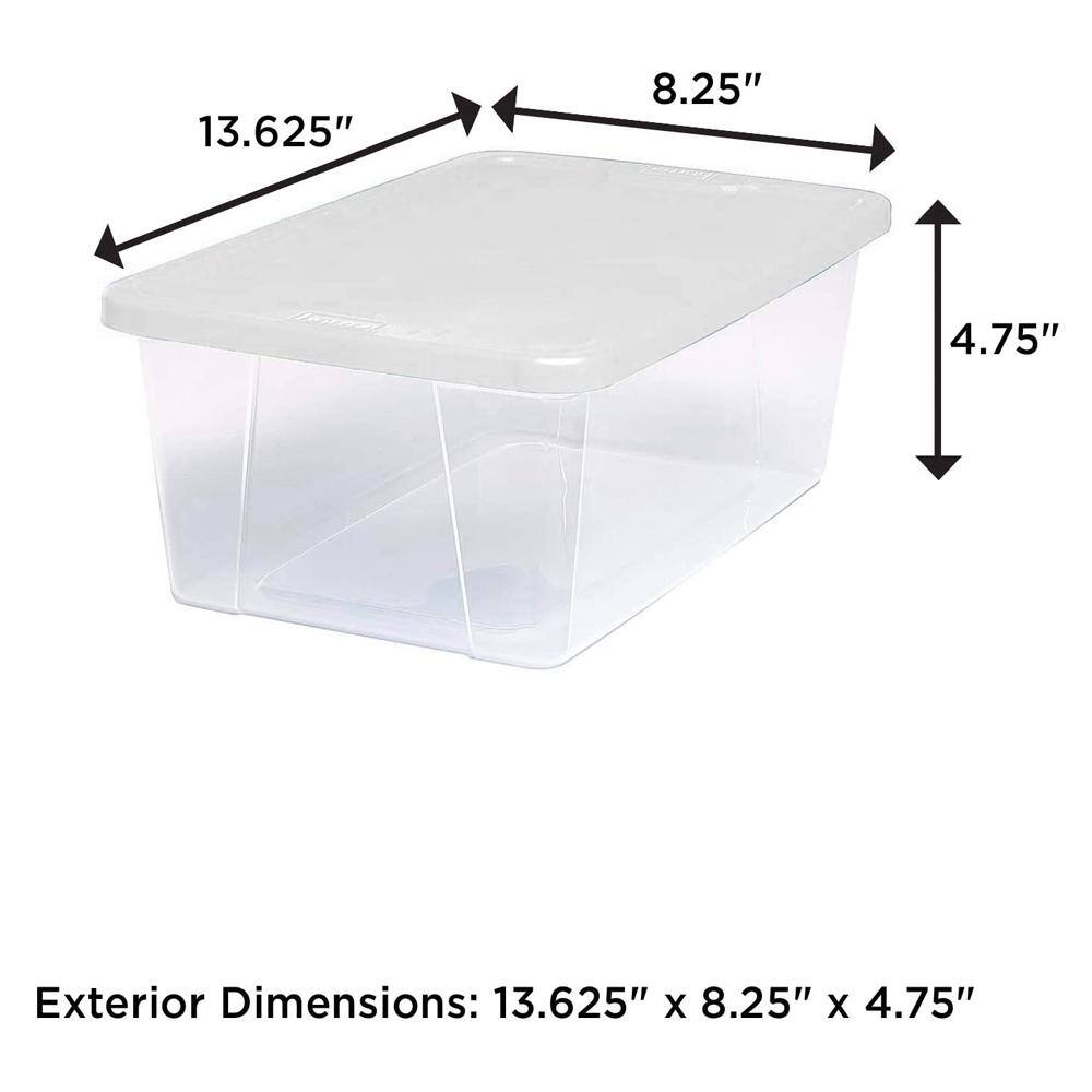 HOMZ 6 Qt. Secure Latching Clear Plastic Storage Container Bin wLid (10-Pack) 3206CLWHDC.10