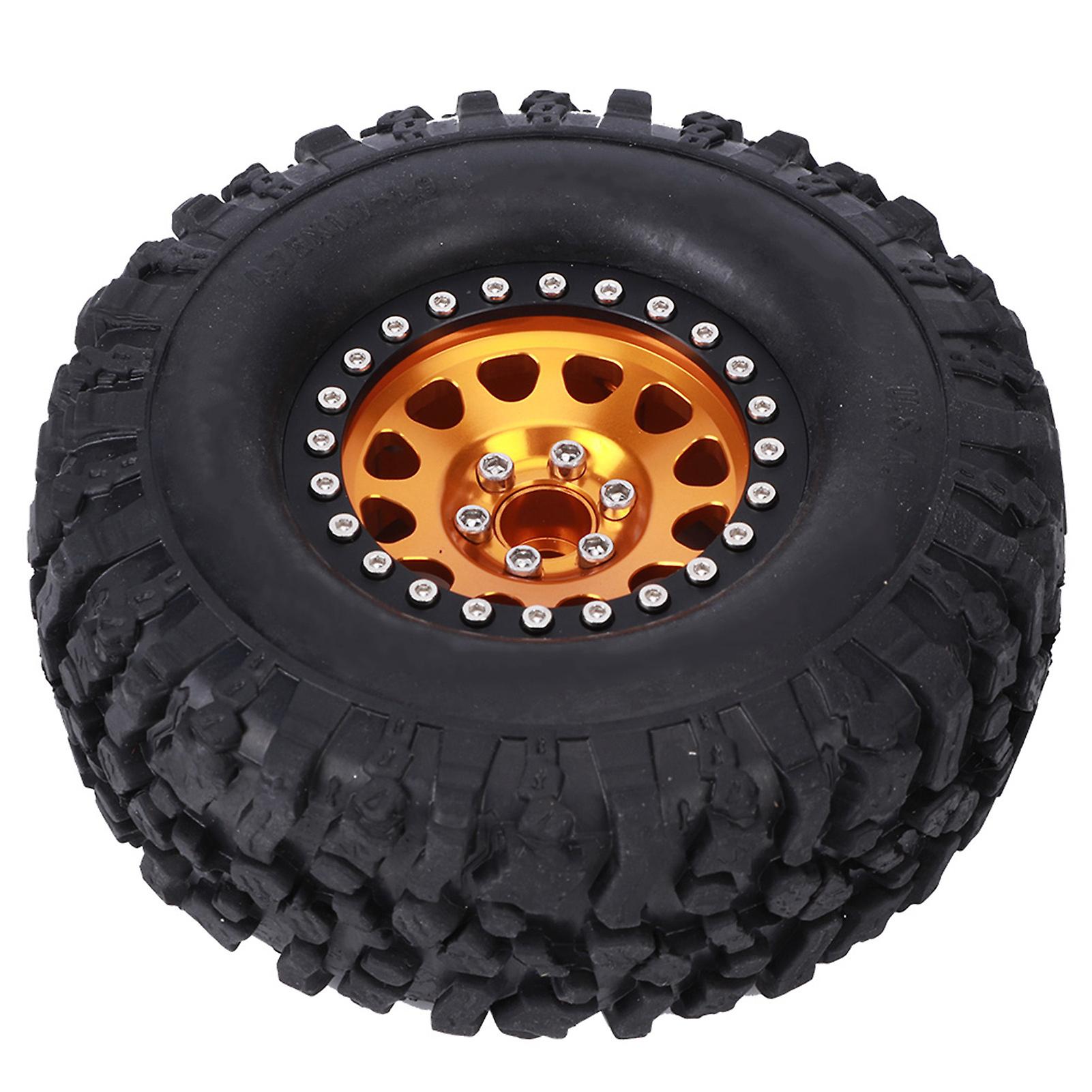 4pcs Rc Universal Crawler Rubber Tire Metal Wheel Hub Rc Car Accessory