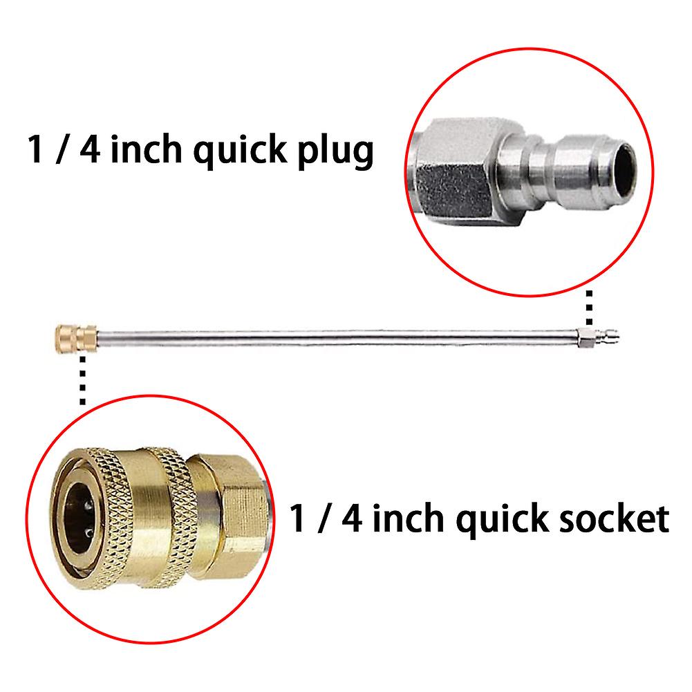 17 Inch Pressure Washer Extension Wand With 1/4''quick Connect Power Washer Lance 2 Pack Stainless Steel Car Wash Tool