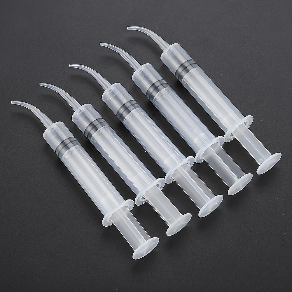 10pcs Disposable Dental Irrigation Syringe Curved Tip Utility Hobby Tools 12cc