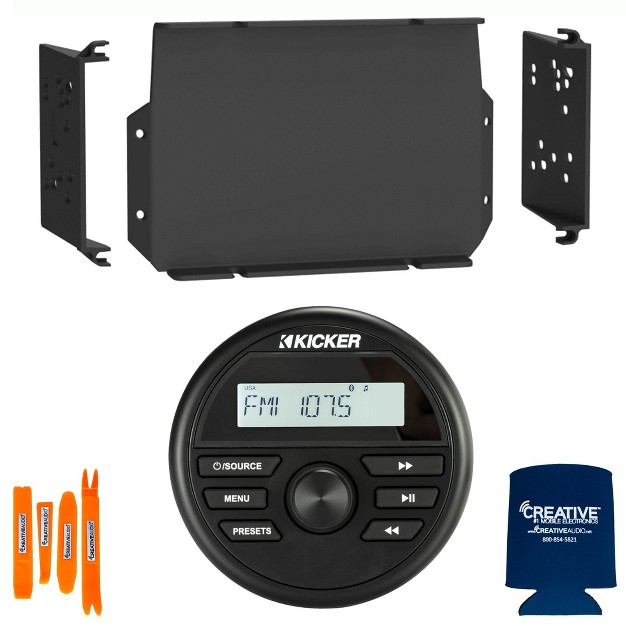 Kicker Kmc2 Waterproof Marine Radio With Mps gen02 16 20 Polaris General Dash Kit