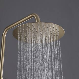 Tomfaucet 3-Spray Tub and Shower Faucet with Hand Shower in Brushed Gold (Valve Included) TFK0153BG