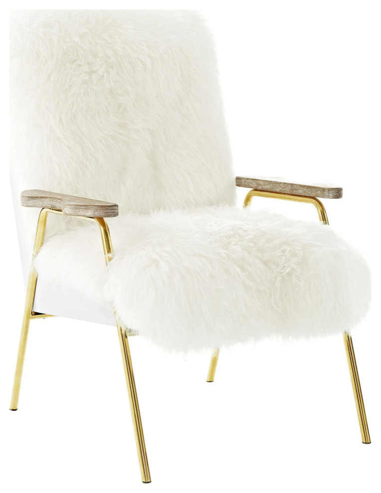 Isabella White Sheepskin Armchair   Midcentury   Armchairs And Accent Chairs   by V.S.D Furniture  Houzz