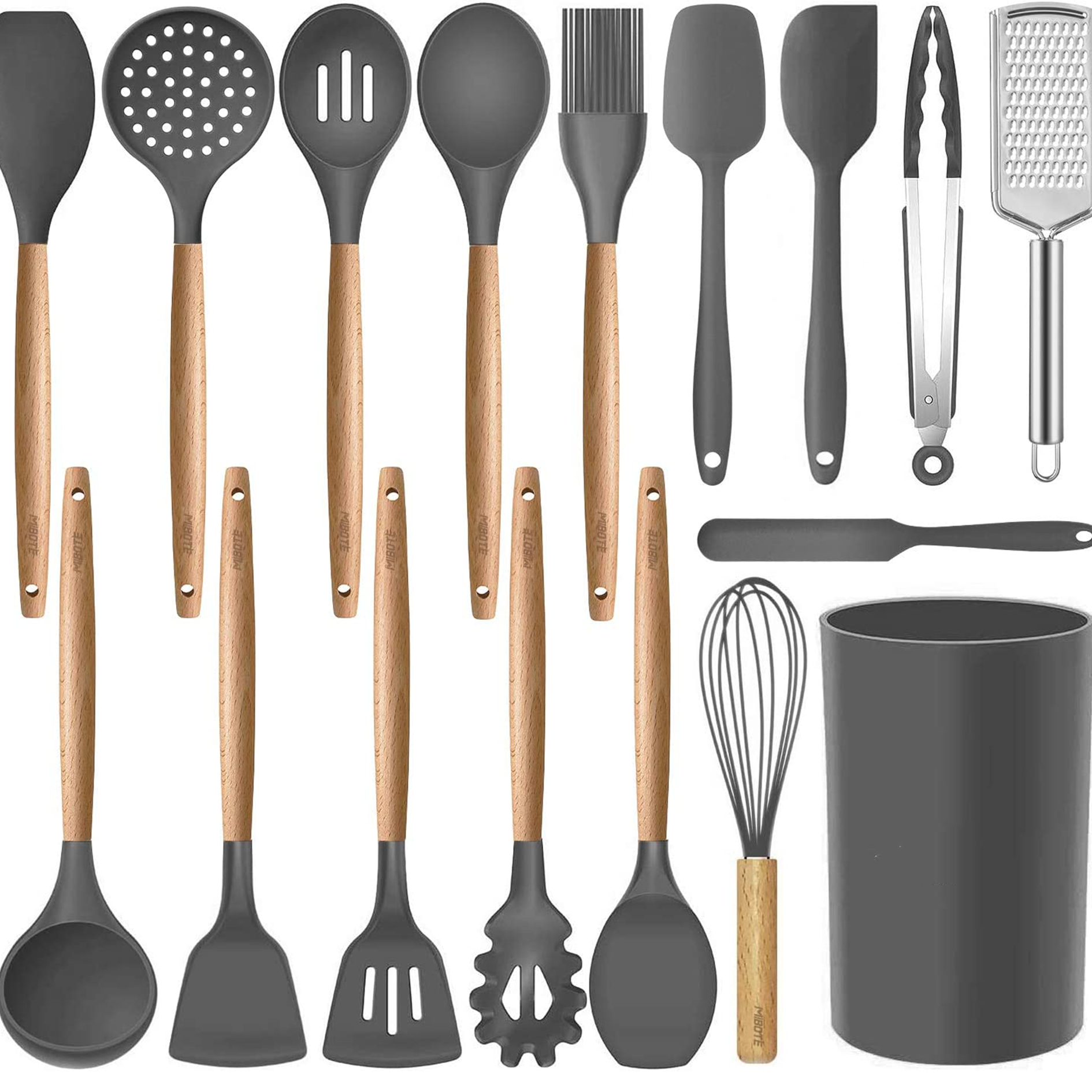 Silicone cooking utensils set, kitchen utensils 17-piece set