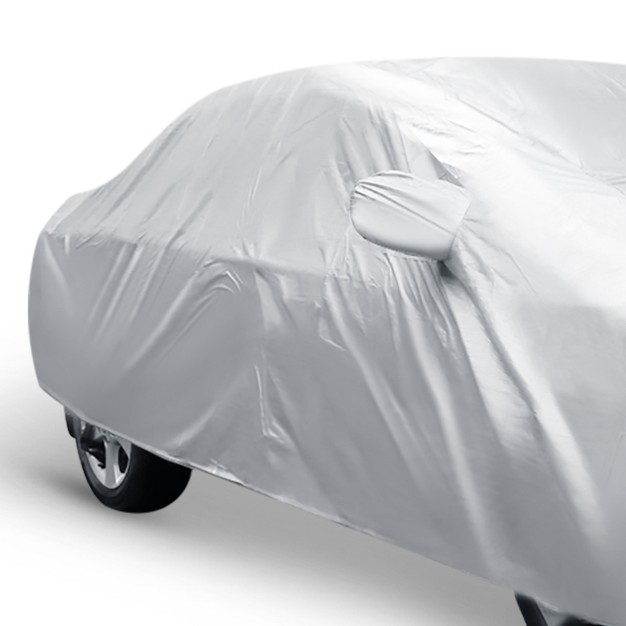 Unique Bargains Car Cover Waterproof Outdoor Sun Rain Resistant Protection For Toyota Corolla Silver Tone 1 Pc