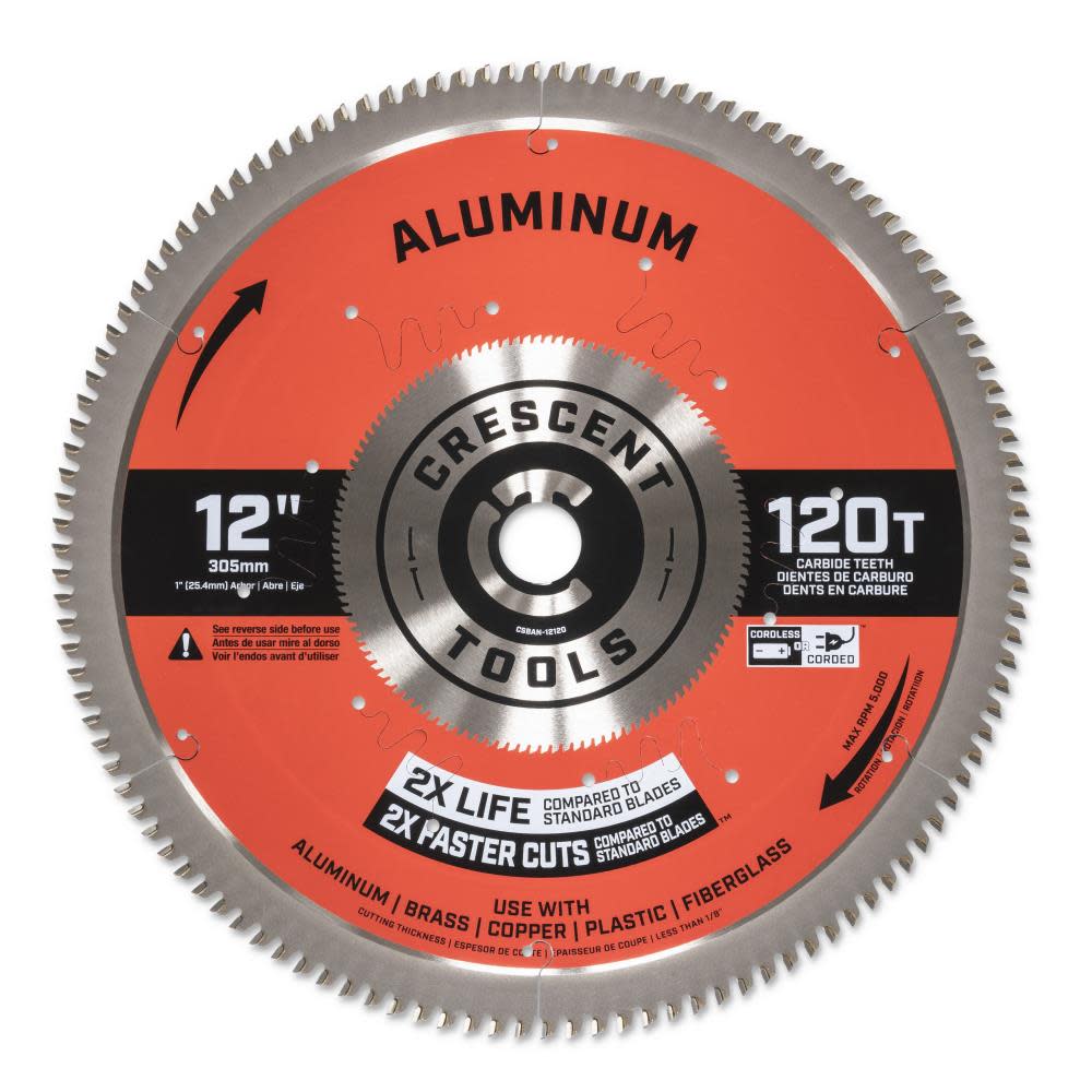 CRESCENT APEX Circular Saw Blade 12 x 120 Tooth Thin Aluminum ;