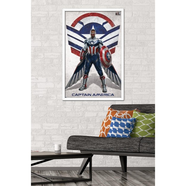 Trends International Marvel Falcon And Winter Soldier Falcon Portrait Framed Wall Poster Prints