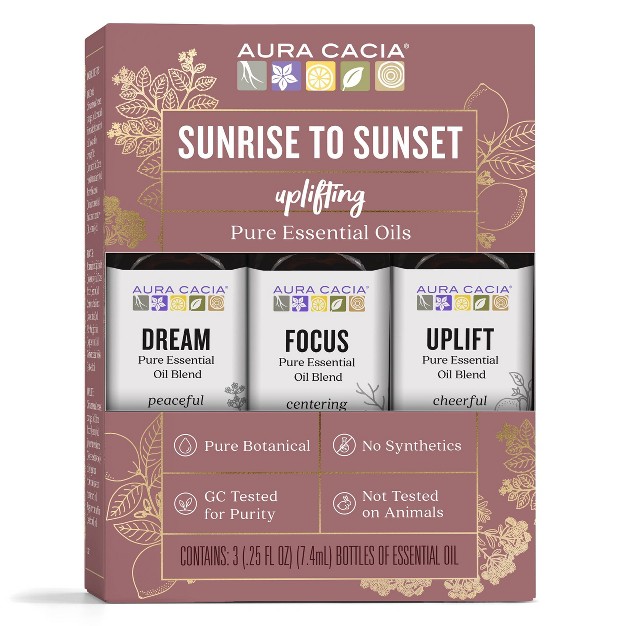 3pk Sunrise To Sunset Essential Oil Set Aura Cacia