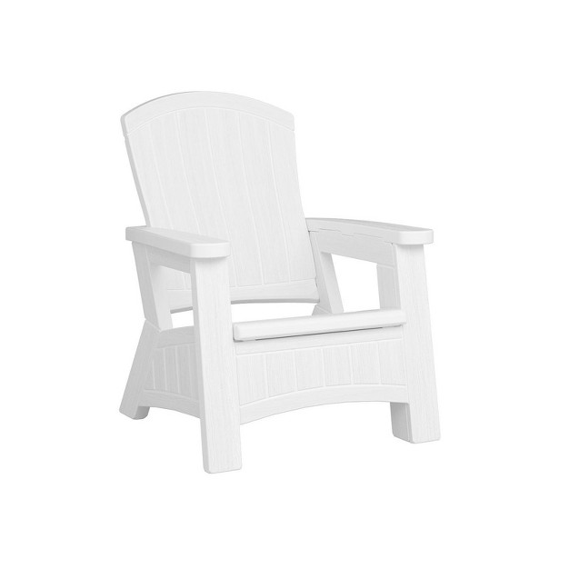 Elements Adirondack Chair With Storage White Suncast