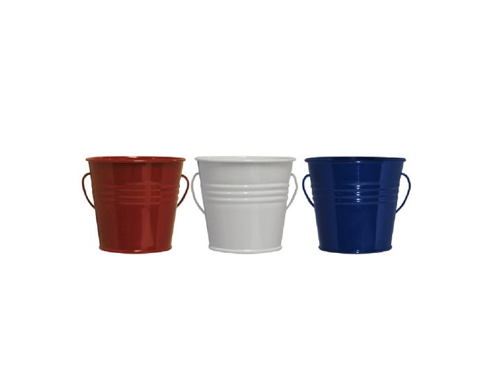 Tiki Brand 4 Ounce Citronella Wax Candle Metal Bucket， 3-Pack，  Red，White and Blue - 1412121