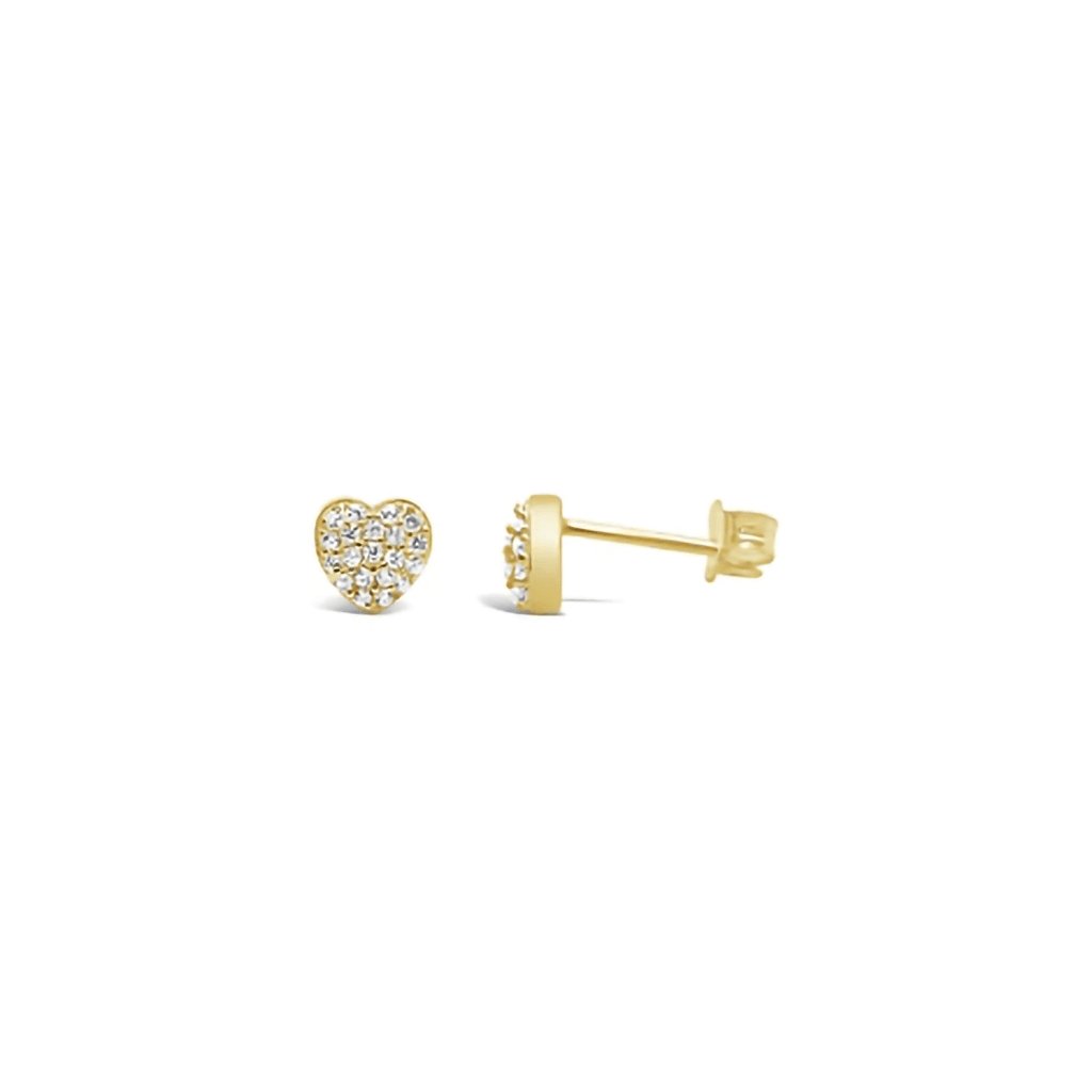 Stia  Pavé Heart Sterling Stud in Gold Plating