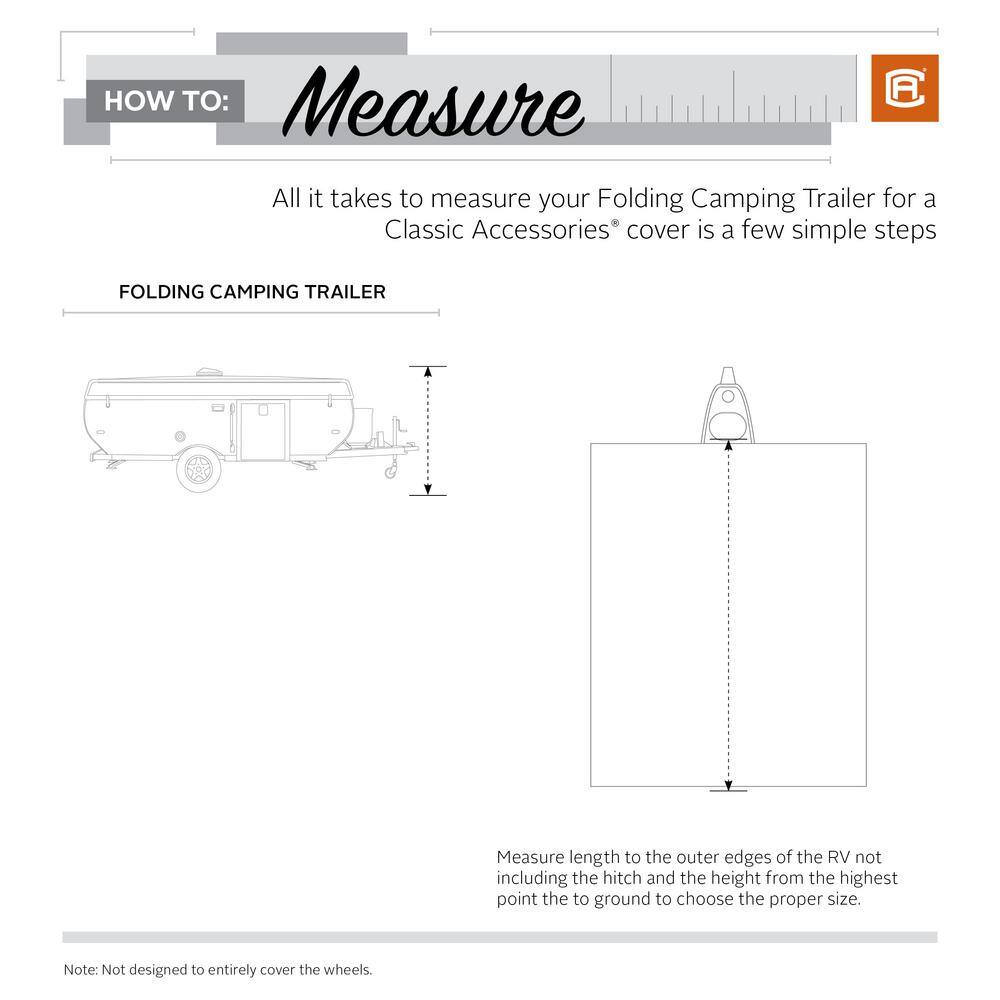 Classic Accessories PolyPro3 14 to 16 ft. Folding Camping Trailer Cover 80-041-173106-00