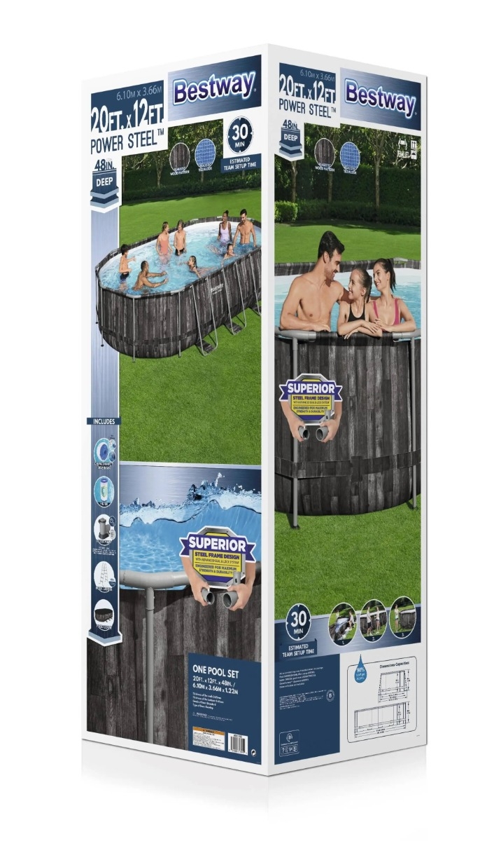 Bestway Power Steel 20’ X 12’ X 48’’ Above Ground Pool Set