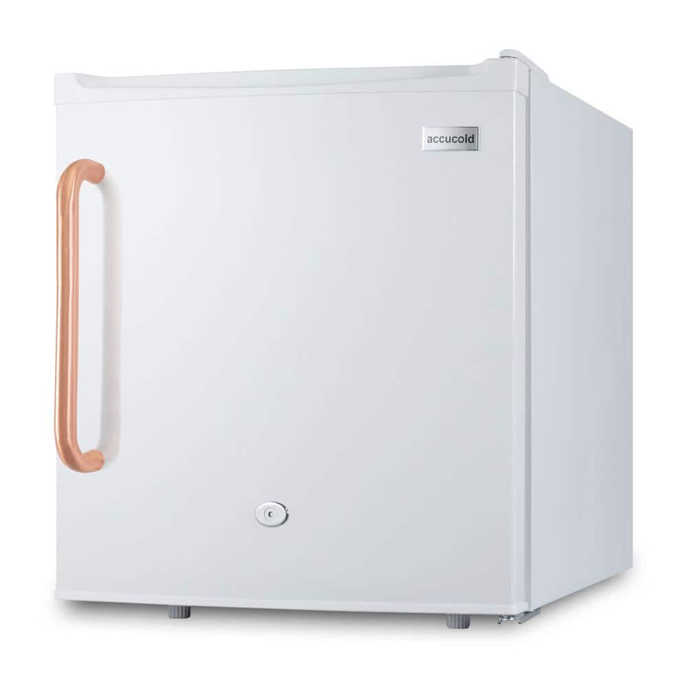 Summit Appliance 19 in 17 cu ft Mini Fridge without Freezer in White and Copper