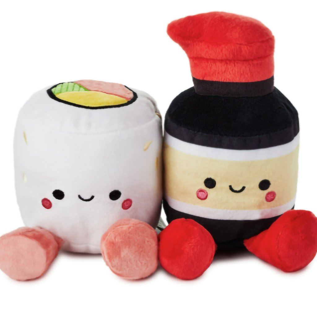 Hallmark  Better Together Sushi and Soy Sauce Magnetic Plush, 5.25