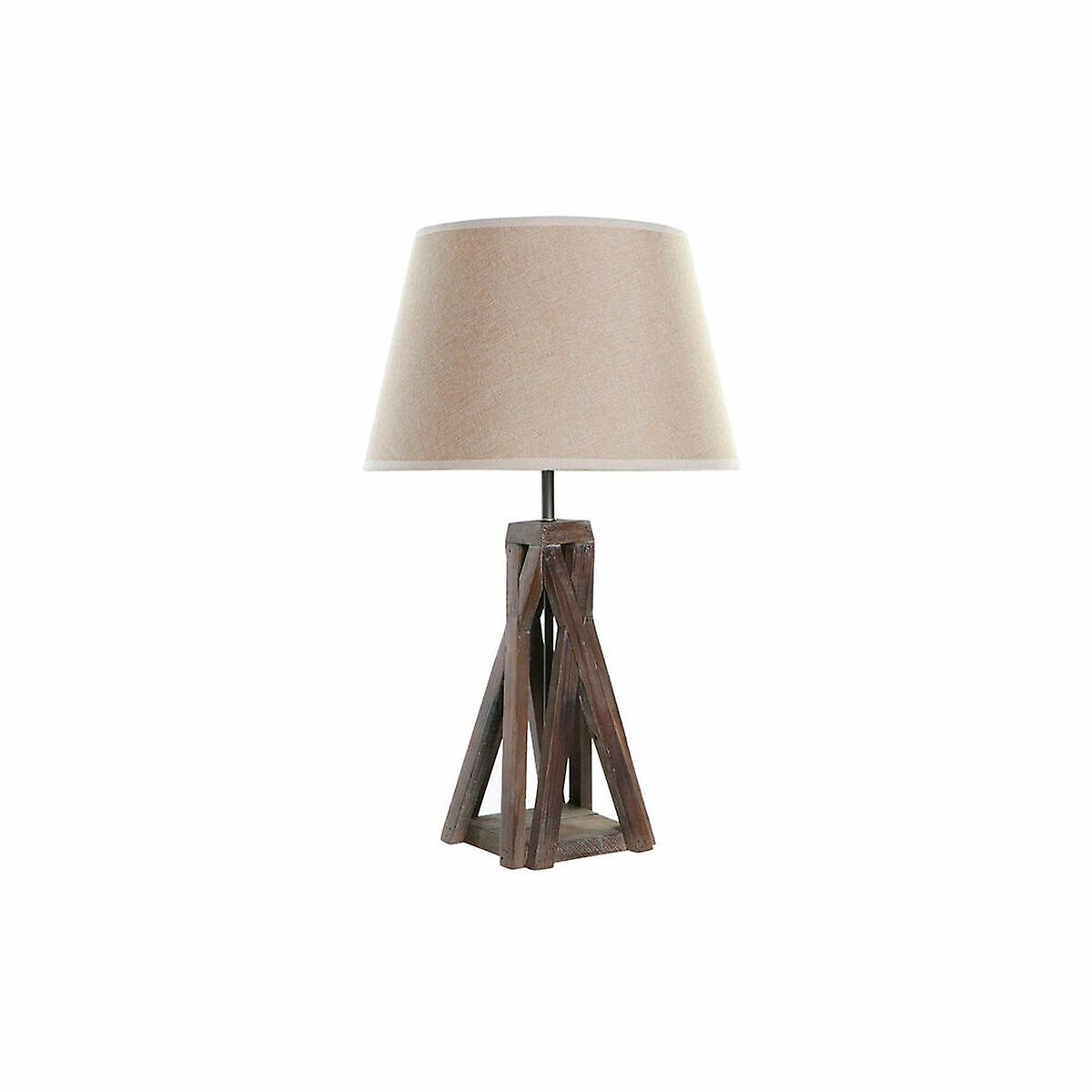 Desk lamp DKD Home Decor Wood Cotton Dark brown (35 x 35 x 56 cm)