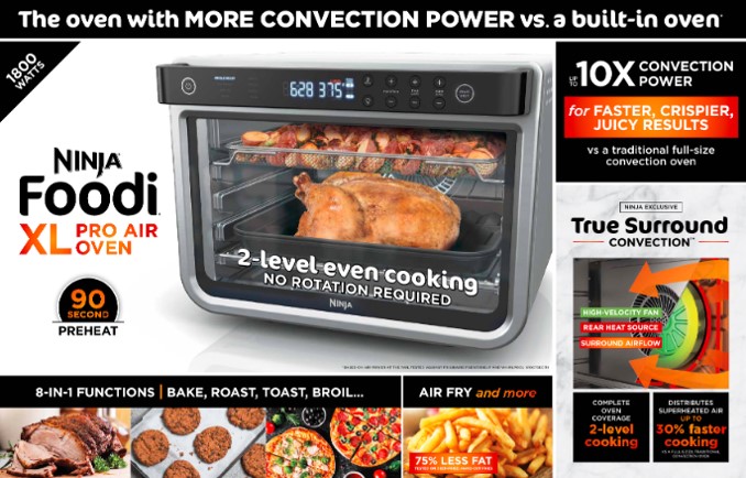 Ninja Foodi 8-in-1 XL Pro Air Fry Oven， Large Countertop Convection Oven， DT200