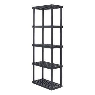 IRIS Plastic Rack Shelf with 5-Medium Shelves Black 510005